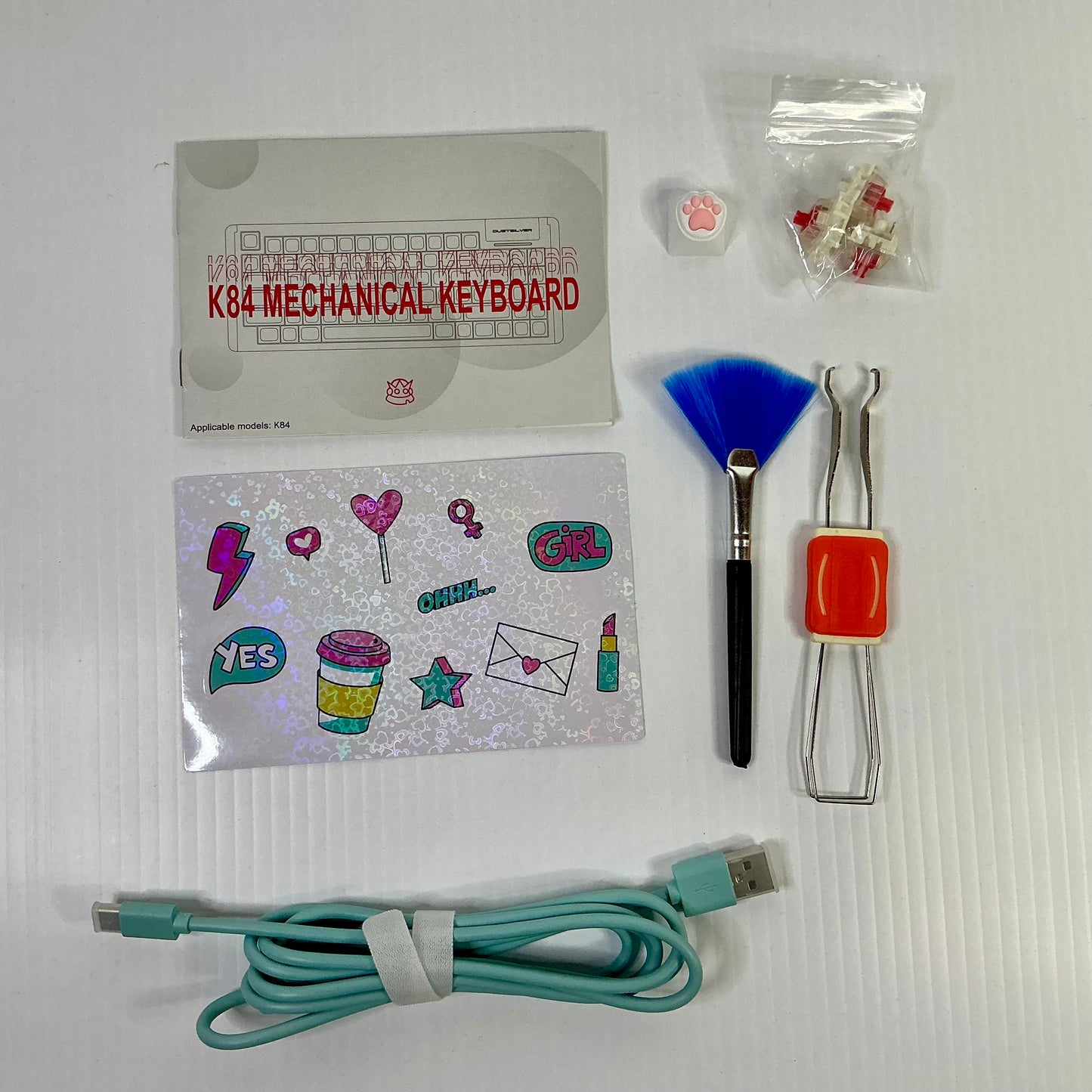 Dust Silver K84 Milkshake Red Switch Keyboard