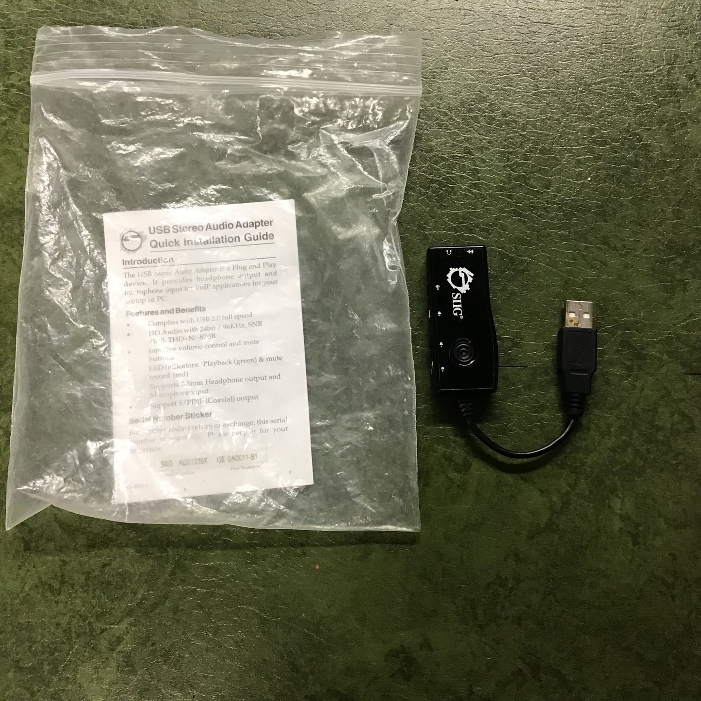 Siig USB Stereo Audio Adapter