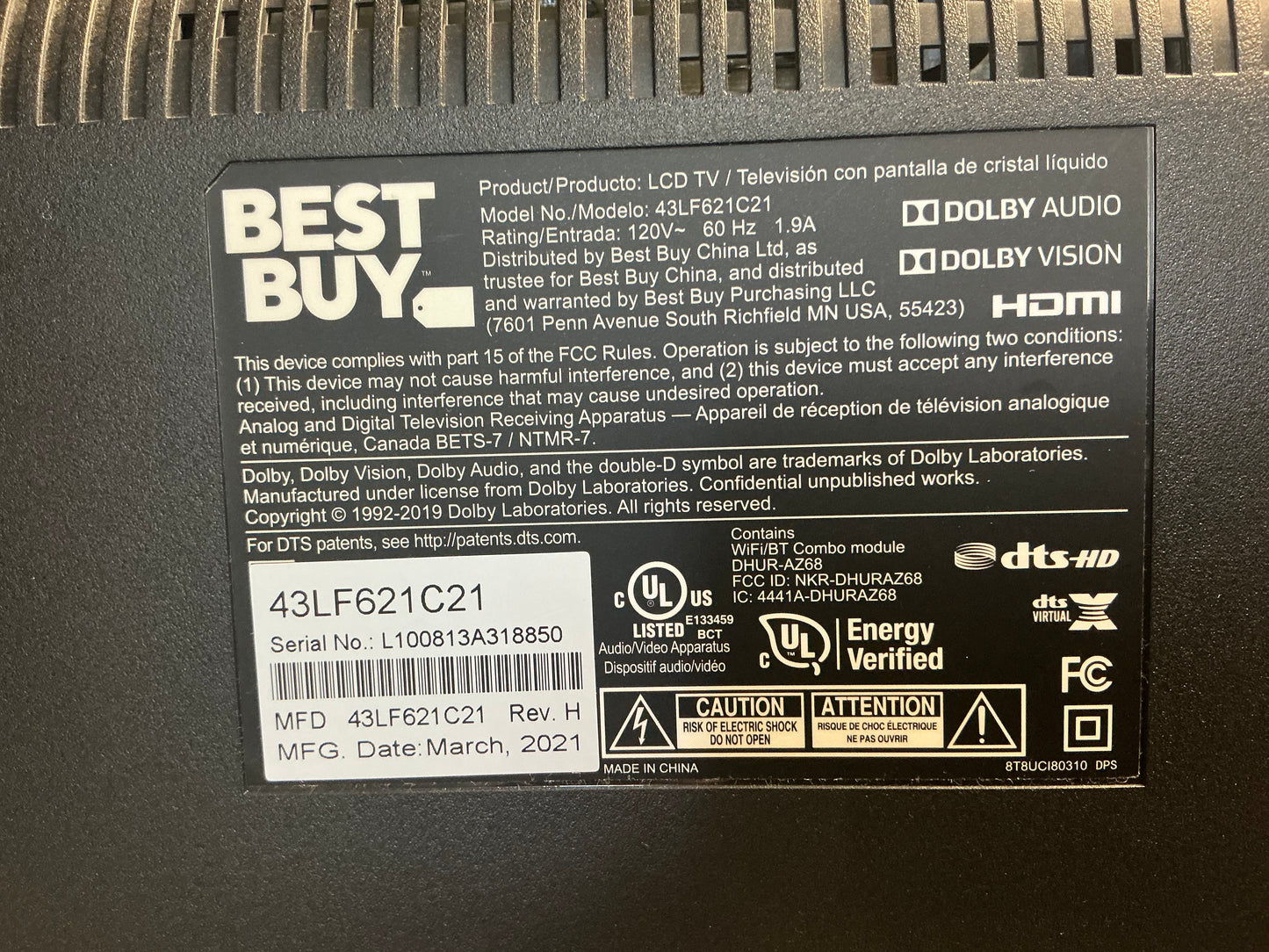 Toshiba 43" 4K UHD HDR LED Smart Fire TV
