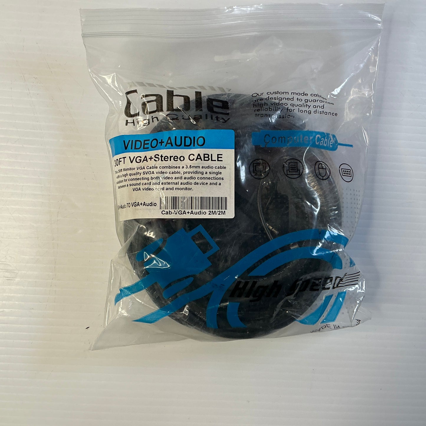30ft VGA and Stereo Cable