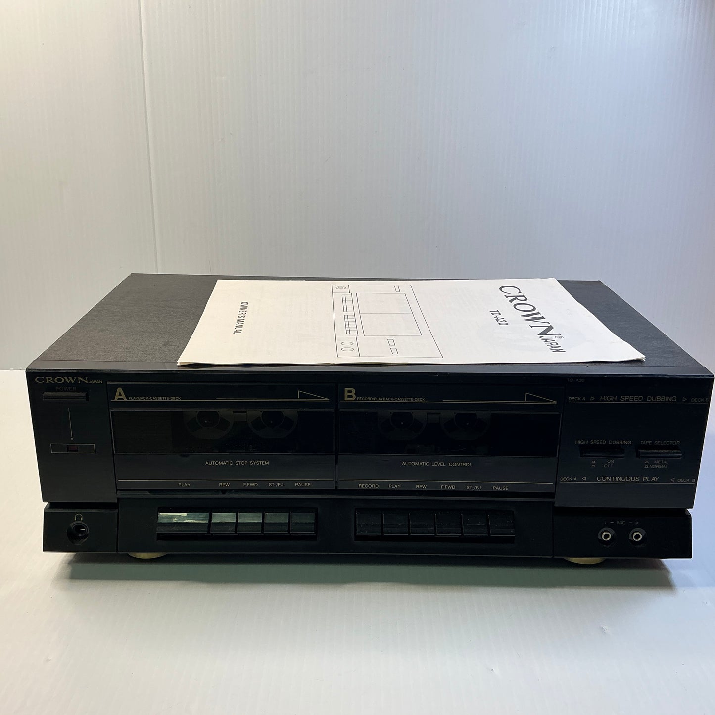 Crown Japan Stereo Cassete Deck Model TD-A20