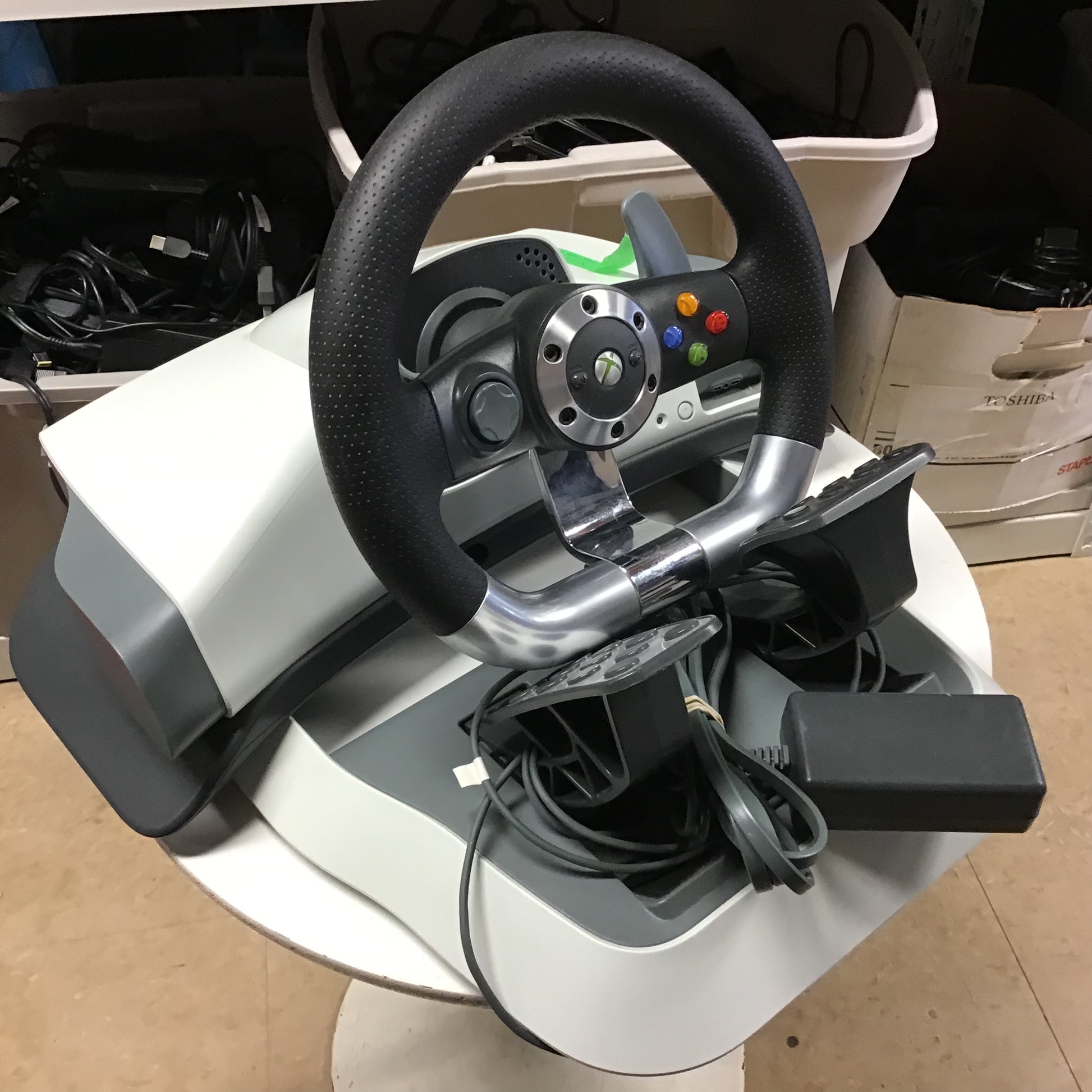 Xbox 360 wireless steering wheel on discount pc